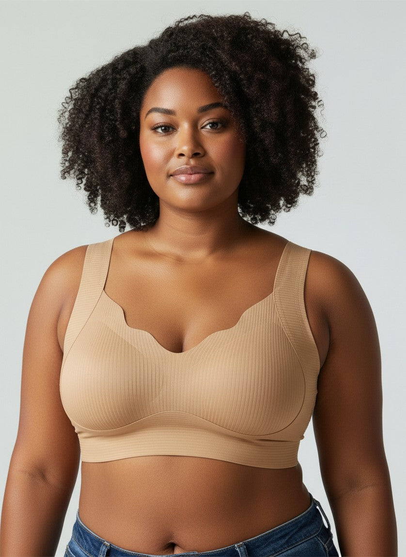 Yaco™ Wireless Ribbed Push-Up Bra | Seamless Everyday Comfort